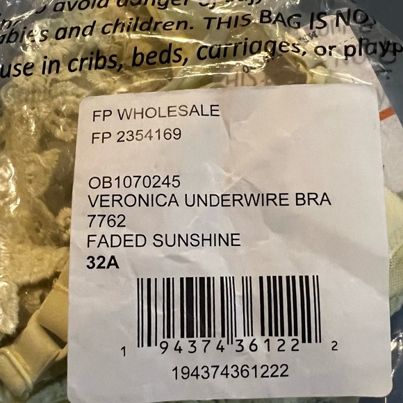 32A NWT Free People Veronica Yellow Lace Underwire Bra Sheer Floral - Picture 12 of 12